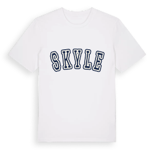 Skyle college t-shirt – ekologisk bomull t-shirt från Pinshirt