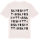 Vintage White t-shirt med Skyrshyttan ordlek t-shirt