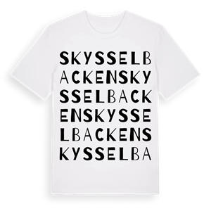 Skysselbacken ordlek t-shirt – ekologisk bomull t-shirt från Pinshirt