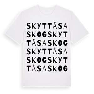 Skyttåsa skog ordlek t-shirt – ekologisk bomull t-shirt från Pinshirt