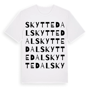 Skyttedal ordlek t-shirt – ekologisk bomull t-shirt från Pinshirt