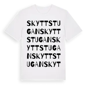 Skyttstugan ordlek t-shirt – ekologisk bomull t-shirt från Pinshirt