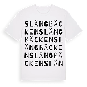 Slängbäcken ordlek t-shirt – ekologisk bomull t-shirt från Pinshirt