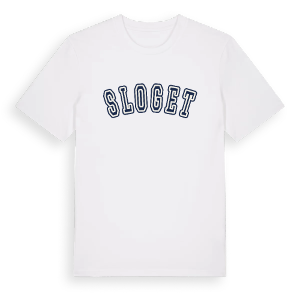 Sloget college t-shirt – ekologisk bomull t-shirt från Pinshirt