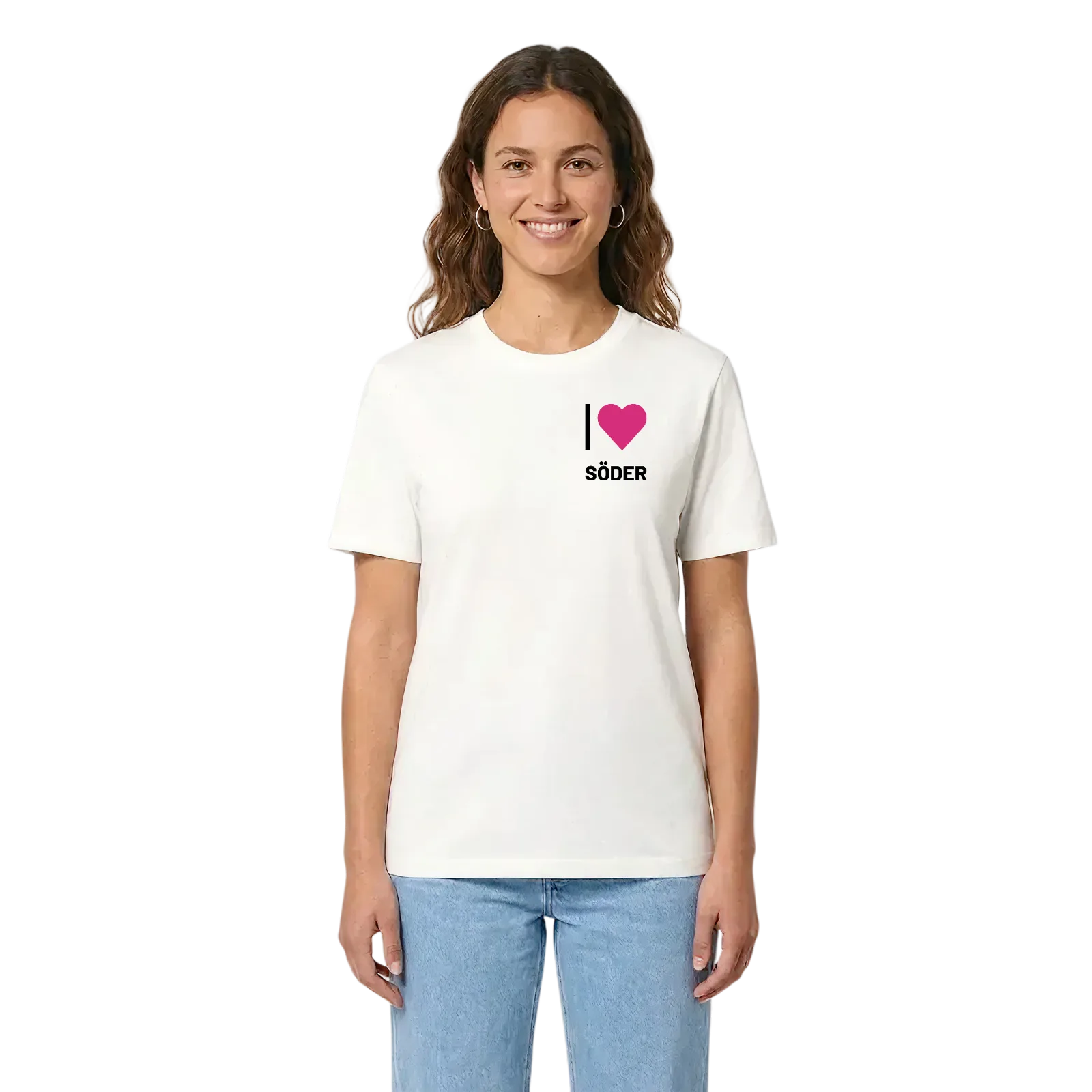 Jag älskar Söder t-shirt litet tryck – White, i miljö
