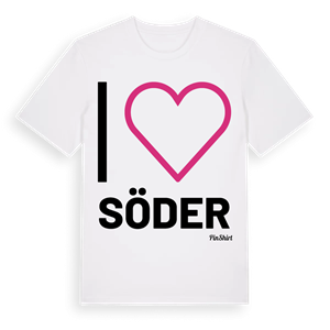 Jag älskar Söder t-shirt stort tryck – ekologisk bomull t-shirt från Pinshirt