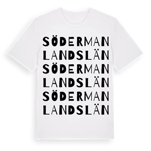 Södermanlands län ordlek t-shirt – ekologisk bomull t-shirt från Pinshirt