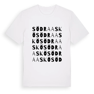 Södra Askö ordlek t-shirt – ekologisk bomull t-shirt från Pinshirt