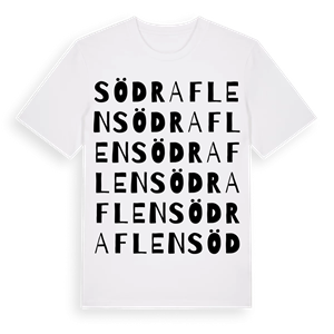 Södra Flen ordlek t-shirt – ekologisk bomull t-shirt från Pinshirt