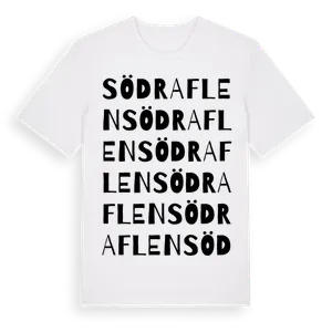Södra Flen ordlek t-shirt – ekologisk bomull t-shirt från Pinshirt