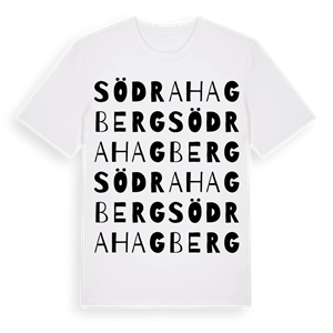 Södra Hagberg ordlek t-shirt – ekologisk bomull t-shirt från Pinshirt