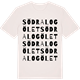 Vintage White t-shirt med Södra Logölet ordlek t-shirt
