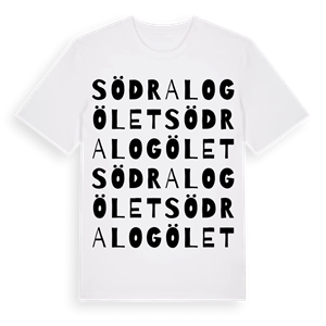 Södra Logölet ordlek t-shirt – ekologisk bomull t-shirt från Pinshirt