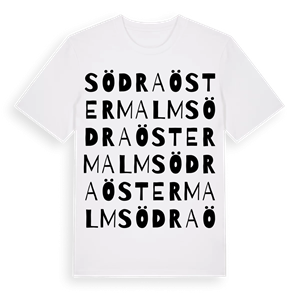 Södra Östermalm ordlek t-shirt – ekologisk bomull t-shirt från Pinshirt