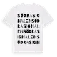 White t-shirt med Södra Signalen ordlek t-shirt