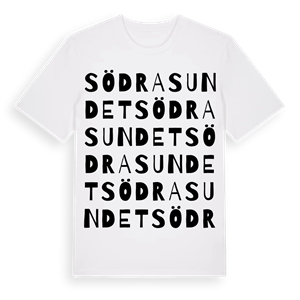 Södra Sundet ordlek t-shirt – ekologisk bomull t-shirt från Pinshirt