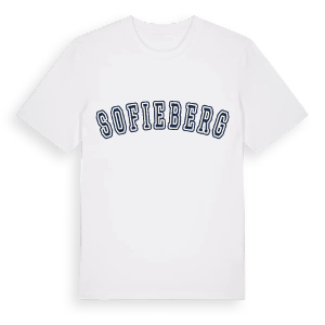Sofieberg college t-shirt – ekologisk bomull t-shirt från Pinshirt