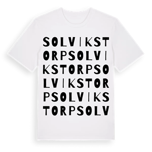Solvikstorp ordlek t-shirt – ekologisk bomull t-shirt från Pinshirt