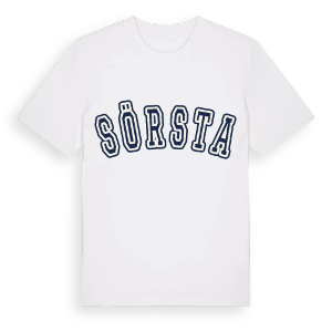 Sörsta college t-shirt – ekologisk bomull t-shirt från Pinshirt