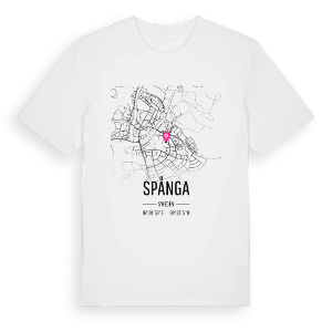 Spånga karta t-shirt – ekologisk bomull t-shirt från Pinshirt