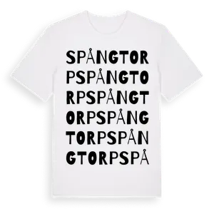 Spångtorp ordlek t-shirt – ekologisk bomull t-shirt från Pinshirt