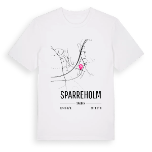 Sparreholm karta t-shirt – ekologisk bomull t-shirt från Pinshirt