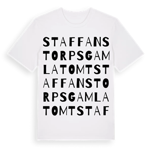 Staffanstorps gamla tomt ordlek t-shirt – ekologisk bomull t-shirt från Pinshirt