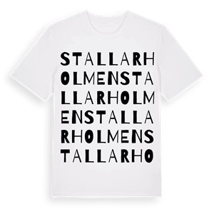 Stallarholmen ordlek t-shirt – ekologisk bomull t-shirt från Pinshirt