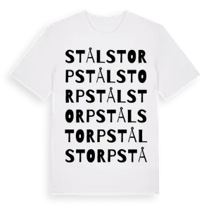 Stålstorp ordlek t-shirt – ekologisk bomull t-shirt från Pinshirt