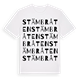 White t-shirt med Stämbråten ordlek t-shirt