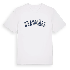 Stavhäll college t-shirt – ekologisk bomull t-shirt från Pinshirt
