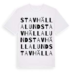 Stavhällalund ordlek t-shirt – ekologisk bomull t-shirt från Pinshirt