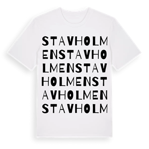 Stavholmen ordlek t-shirt – ekologisk bomull t-shirt från Pinshirt