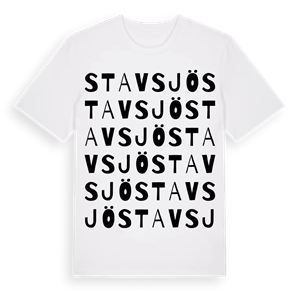 Stavsjö ordlek t-shirt – ekologisk bomull t-shirt från Pinshirt