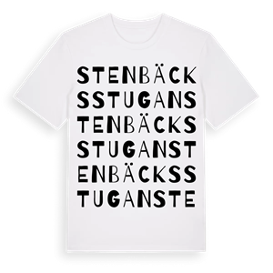 Stenbäcksstugan ordlek t-shirt – ekologisk bomull t-shirt från Pinshirt