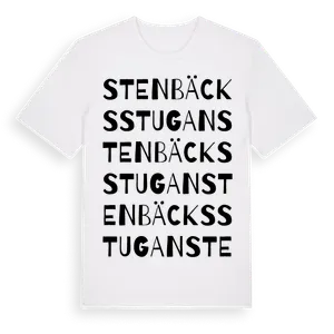 Stenbäcksstugan ordlek t-shirt – ekologisk bomull t-shirt från Pinshirt