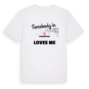 Någon i Stenhustorp älskar mig t-shirt – ekologisk bomull t-shirt från Pinshirt