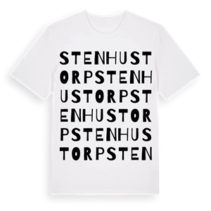 Stenhustorp ordlek t-shirt – ekologisk bomull t-shirt från Pinshirt