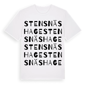 Stensnäshage ordlek t-shirt – ekologisk bomull t-shirt från Pinshirt