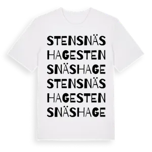 Stensnäshage ordlek t-shirt – ekologisk bomull t-shirt från Pinshirt