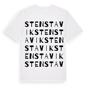 Stenstavik ordlek t-shirt – ekologisk bomull t-shirt från Pinshirt