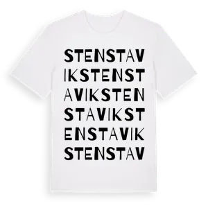 Stenstavik ordlek t-shirt – ekologisk bomull t-shirt från Pinshirt