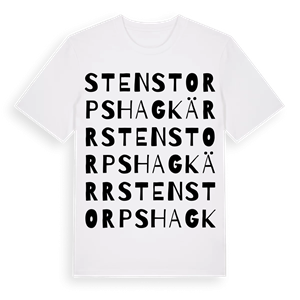 Stenstorps hagkärr ordlek t-shirt – ekologisk bomull t-shirt från Pinshirt