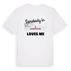 Någon i Stensund och Krymla älskar mig t-shirt – ekologisk bomull t-shirt från Pinshirt