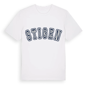 Stigen college t-shirt – ekologisk bomull t-shirt från Pinshirt