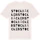 Vintage White t-shirt med Stockbäcken ordlek t-shirt