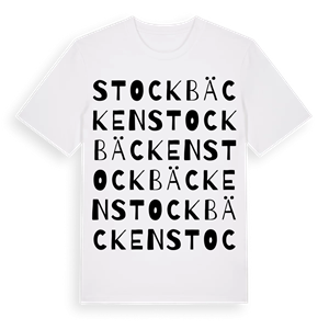 Stockbäcken ordlek t-shirt – ekologisk bomull t-shirt från Pinshirt