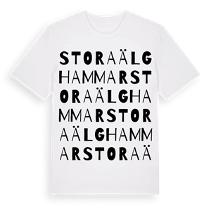 Stora Älghammar ordlek t-shirt – ekologisk bomull t-shirt från Pinshirt