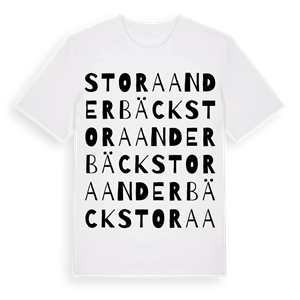 Stora Anderbäck ordlek t-shirt – ekologisk bomull t-shirt från Pinshirt