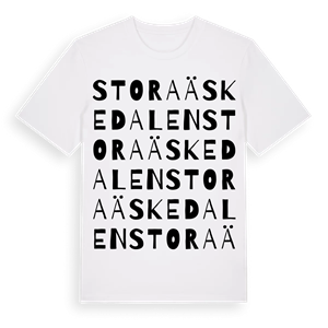 Stora Äskedalen ordlek t-shirt – ekologisk bomull t-shirt från Pinshirt